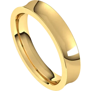 Concave wedding Band for women yellow gold