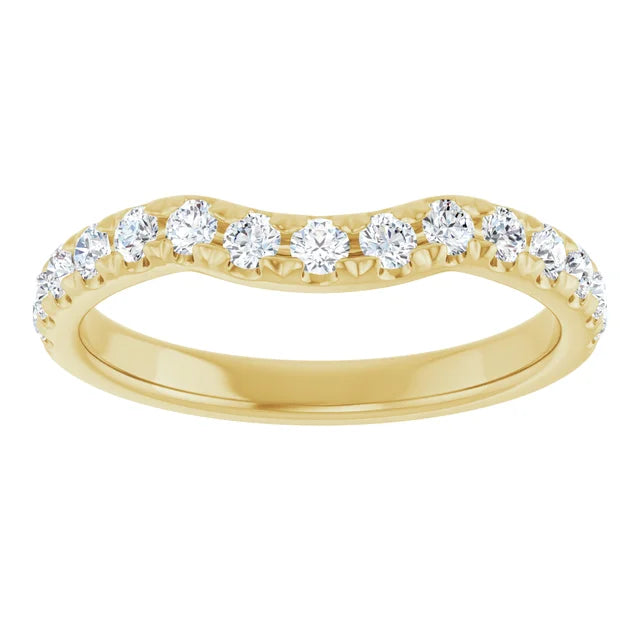 Diamond Contour Band for Women yellow gold