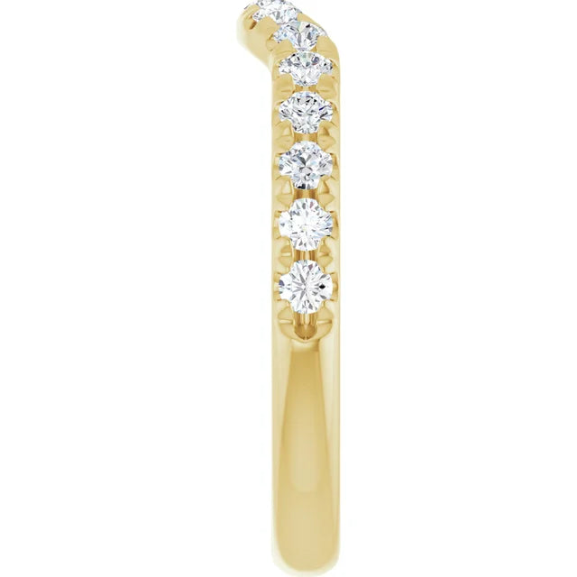 Diamond Contour Band for Women yellow gold picture from the side