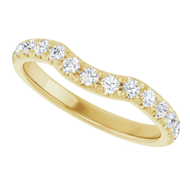 Diamond Contour Band for Women yellow gold