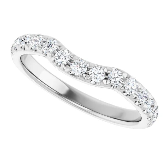 Diamond Contour Band for Women white gold side picture 