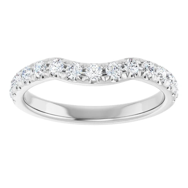 Diamond Contour Band for Women white gold