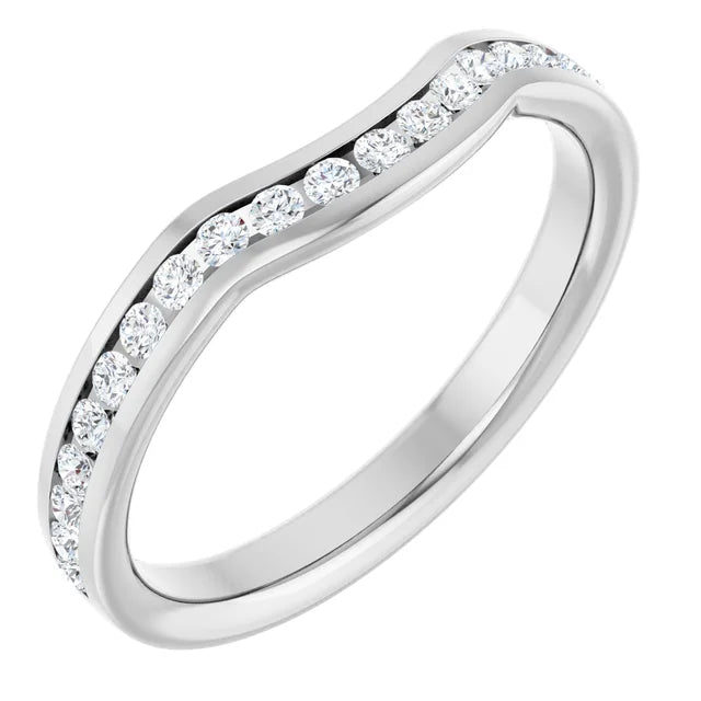 Lab-Grown Diamond Contour Band on Platinum 