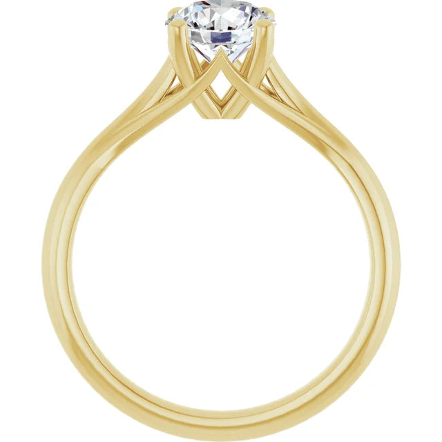 1 CTW Lab Grown Round Diamond Solitaire Engagement Ring 14K Yellow Gold