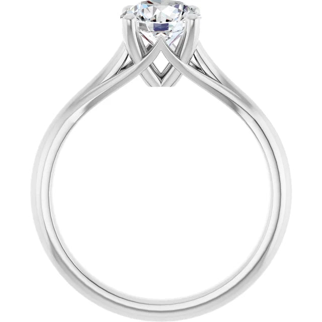 1 CTW Lab Grown Round Diamond Solitaire Engagement Ring 14K White Gold