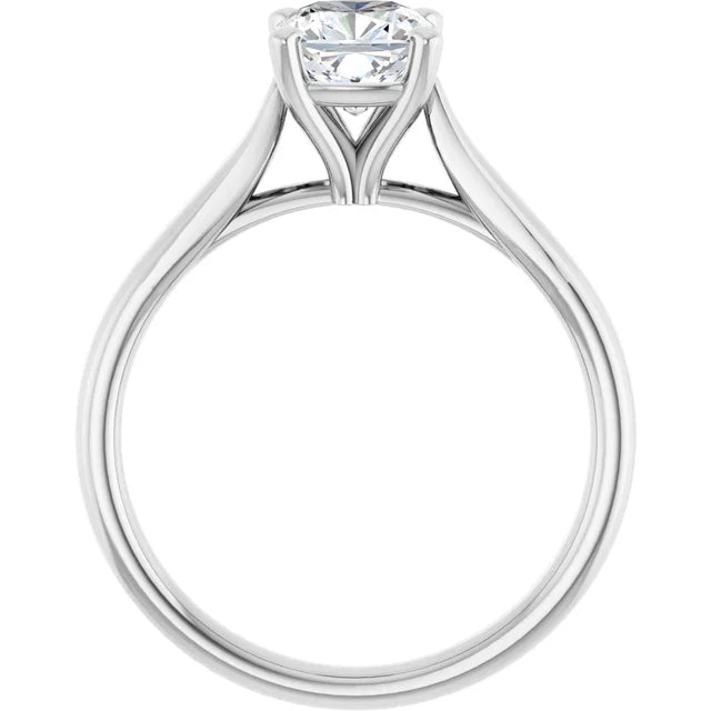 1 CT Cushion Cut solitaire lab Diamond Engagement Ring for Women white gold showing under gallery 