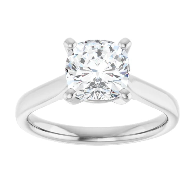 2 CT Cushion Cut solitaire lab Diamond Engagement Ring for Women on white gold 