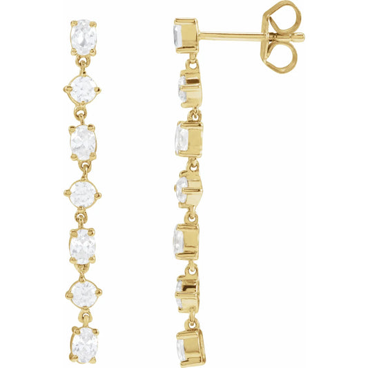 Seven-Stone Lab-Grown Diamond Dangle Earrings 1