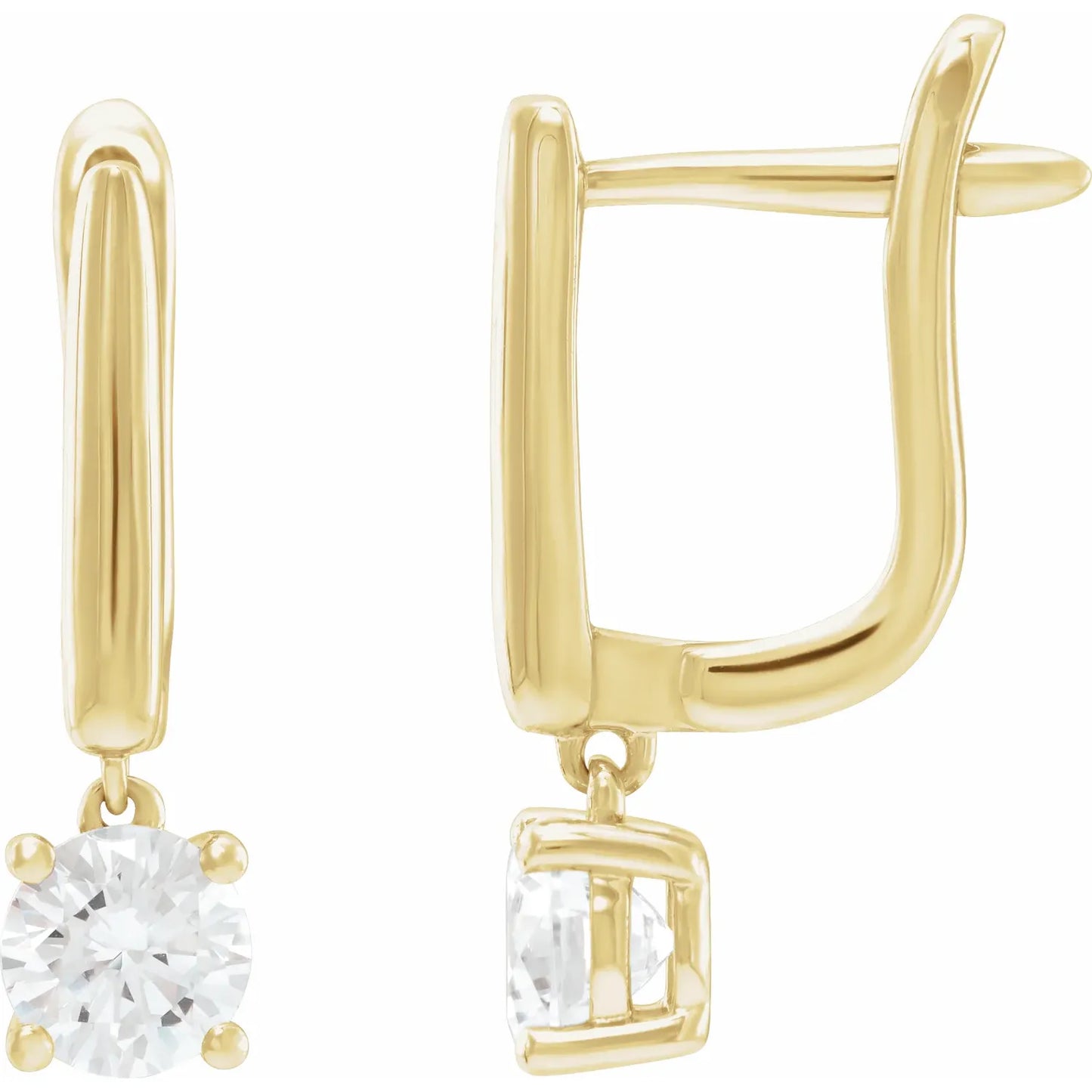 1 CTW Lab-Grown Diamond Lever Back Dangle Earrings