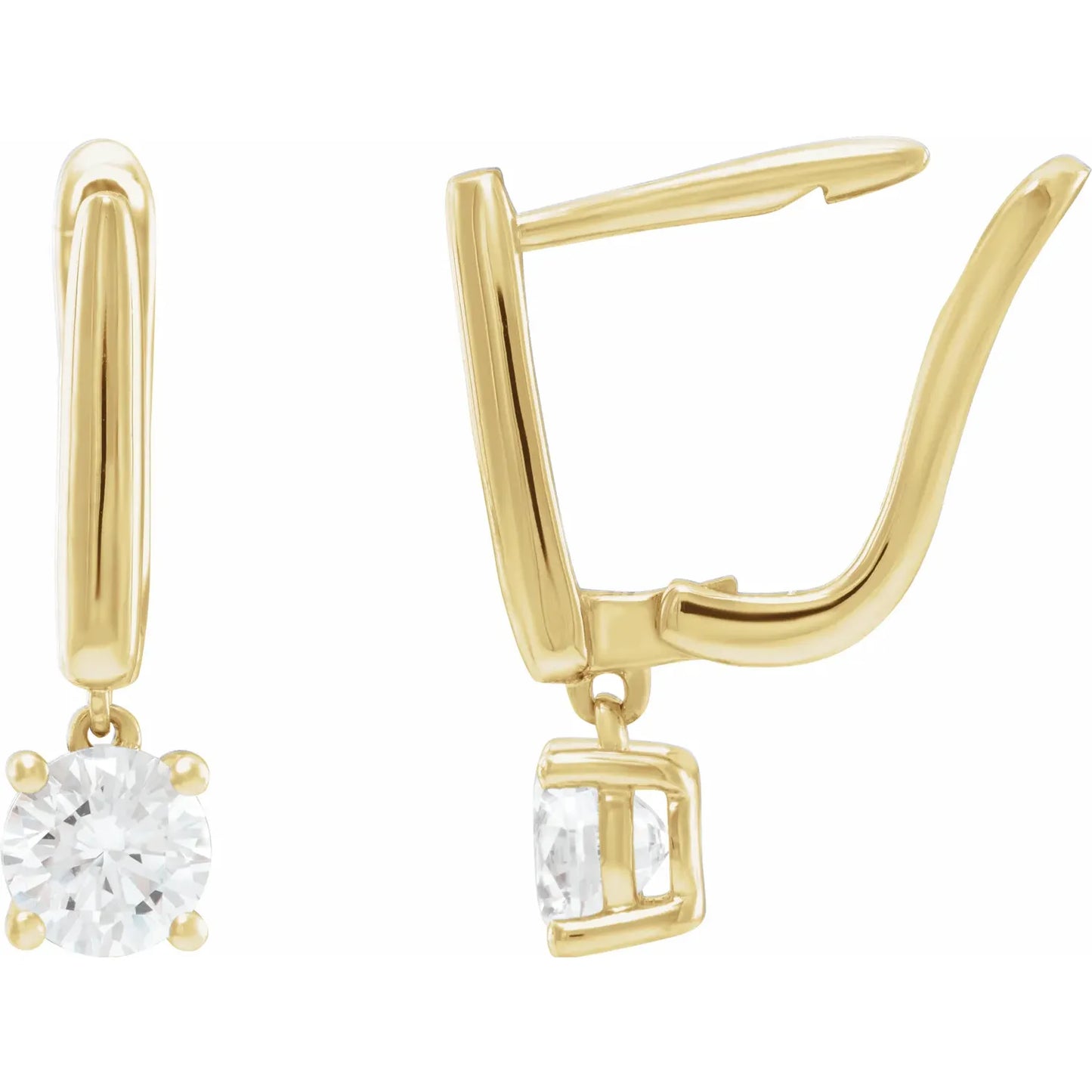 1 CTW Lab-Grown Diamond Lever Back Dangle Earrings