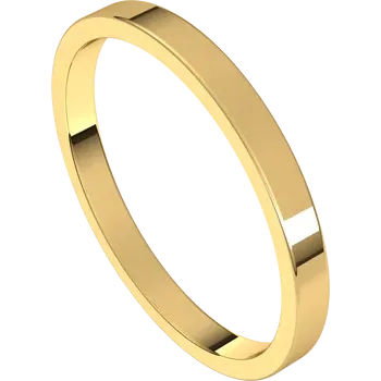 Classic Flat Wedding Band on yellow gold