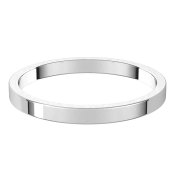 Classic Flat Wedding Band 14k White Gold