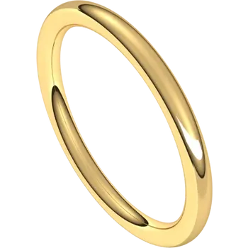 Full Round wedding band for women yellow gold sideway picture 