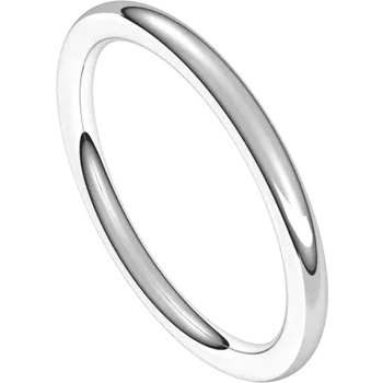 Full Round wedding band for women white gold sideway picture 