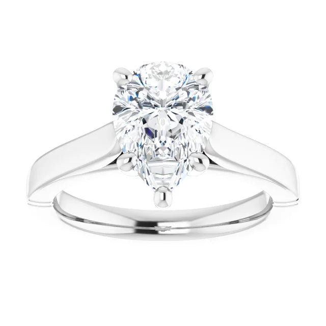 2 CT Pear solitaire Diamond engagement Ring on white gold 