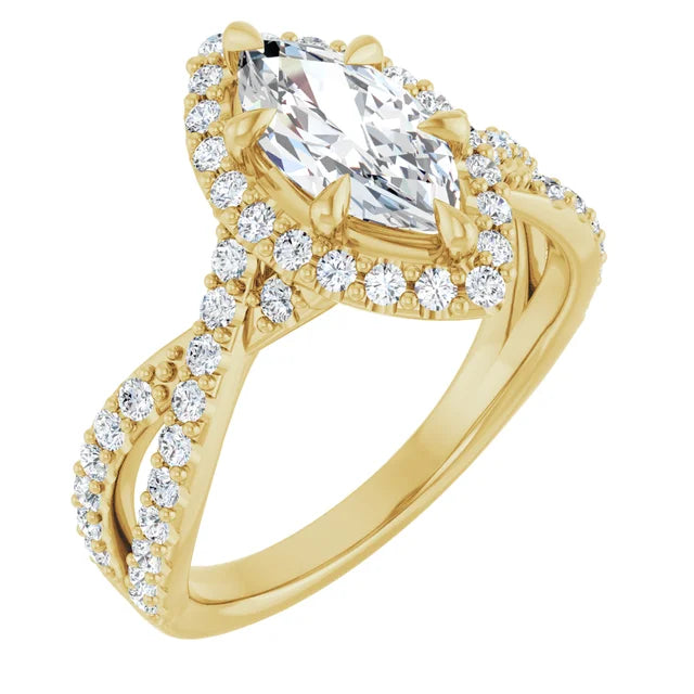 1 1/2 CTW pear shaped Diamond solitaire engagement ring for women on yellow gold sideway picture 