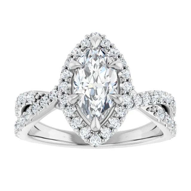 1 1/2 CTW pear shaped Diamond solitaire engagement ring for women on white gold