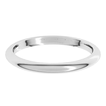 Half Round Comfort Fit Classic Wedding Band white gold