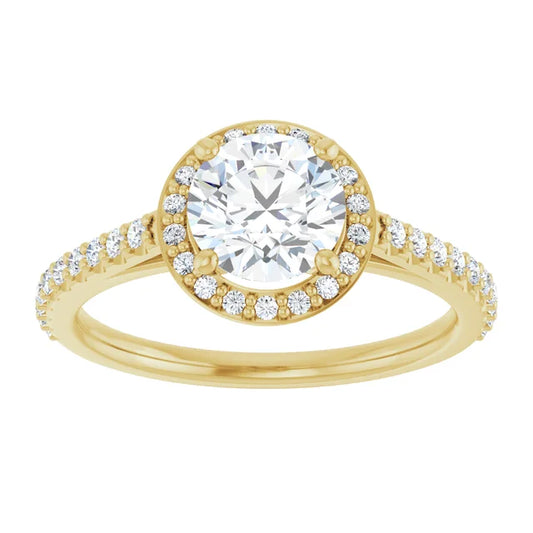 Halo-Style Lab Grown Diamond Engagement Ring 14K Yellow Gold Showing details 