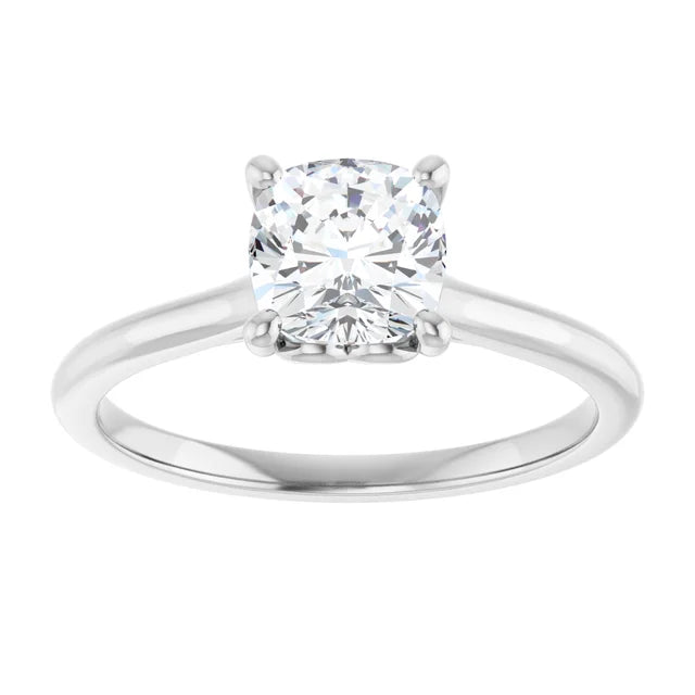 1 CT emerald cut diamond solitaire engagement ring white gold