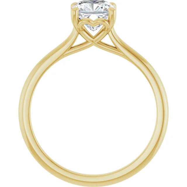 1 CT emerald cut diamond solitaire engagement ring on yellow gold showing under gallery 