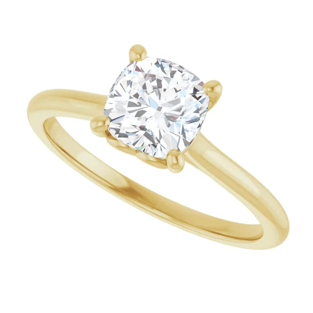 1 CT emerald cut diamond solitaire engagement ring yellow gold sideway picture showing center stone 