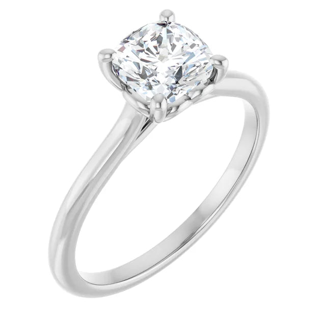 2 CT emerald cut diamond solitaire engagement ring on white gold sideway picture showing center stone