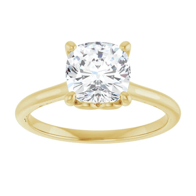 2 CT emerald cut diamond solitaire engagement ring on Yellow gold