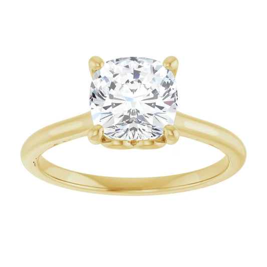 2 CT emerald cut diamond solitaire engagement ring on Yellow gold