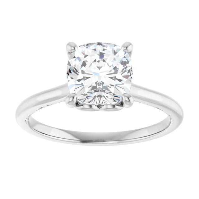 2 CT emerald cut diamond solitaire engagement ring white gold