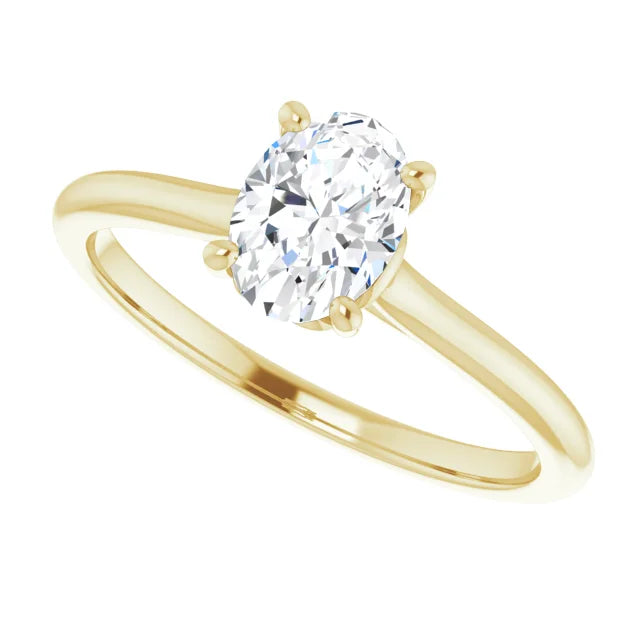 Heart round diamond engagement ring on yellow gold sideway picture showing center stone 