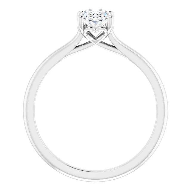 Heart round diamond engagement ring on White gold showing under gallery 