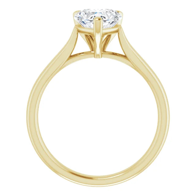 1 CT Heart Shape Diamond Solitaire Engagement Ring For Women yellow gold showing under gallery 