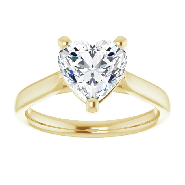 2 CT yellow gold Heart Shape Diamond Solitaire Engagement Ring For Women 