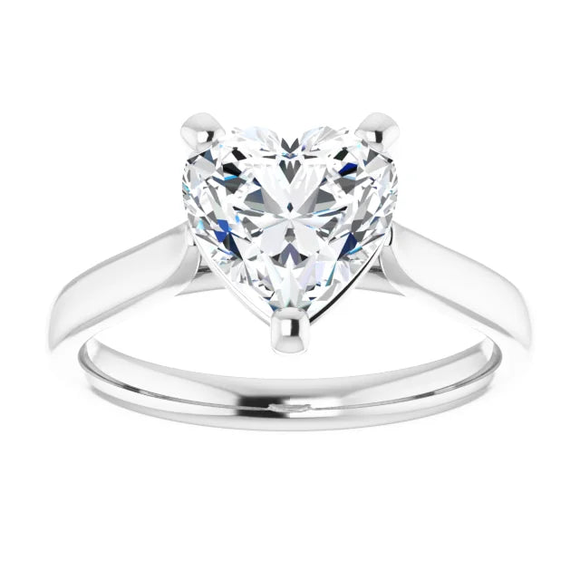 2 CT Heart Shape Diamond Solitaire Engagement Ring For Women white gold