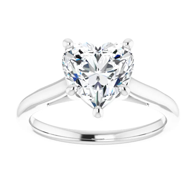 2 CT Heart Diamond solitaire Engagement Ring For women white gold 