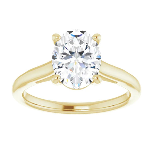  2 CT Lab Grown Diamond Oval Solitaire Engagement Ring