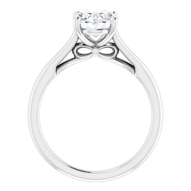 2 CT Lab Grown Diamond Oval Solitaire Engagement Ring on white gold showing under gallery 