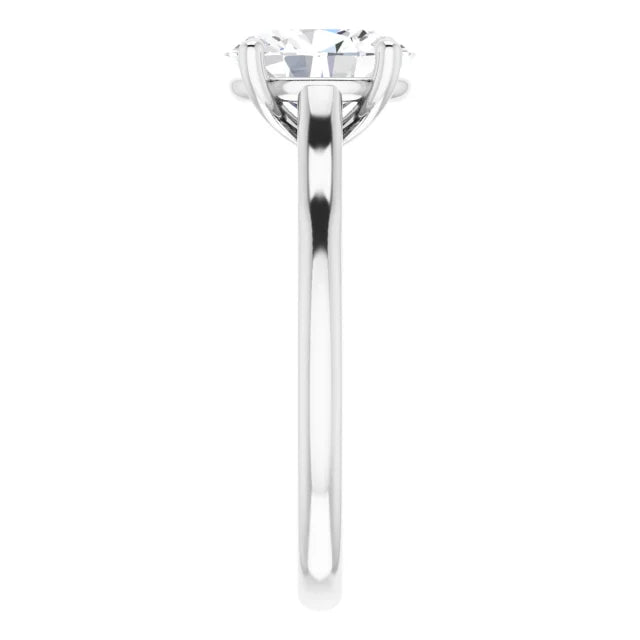 2 CT Lab Grown Diamond Oval Solitaire Engagement Ring show shank