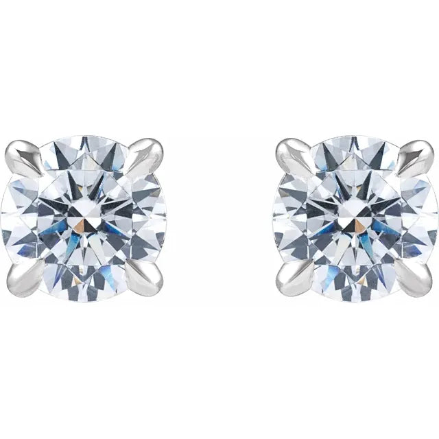 1 CTW Round Lab Grown Diamond Stud Earrings