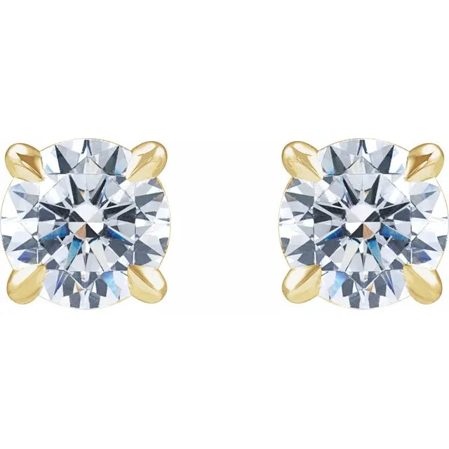 1 CTW Round Lab Grown Diamond Stud Earrings