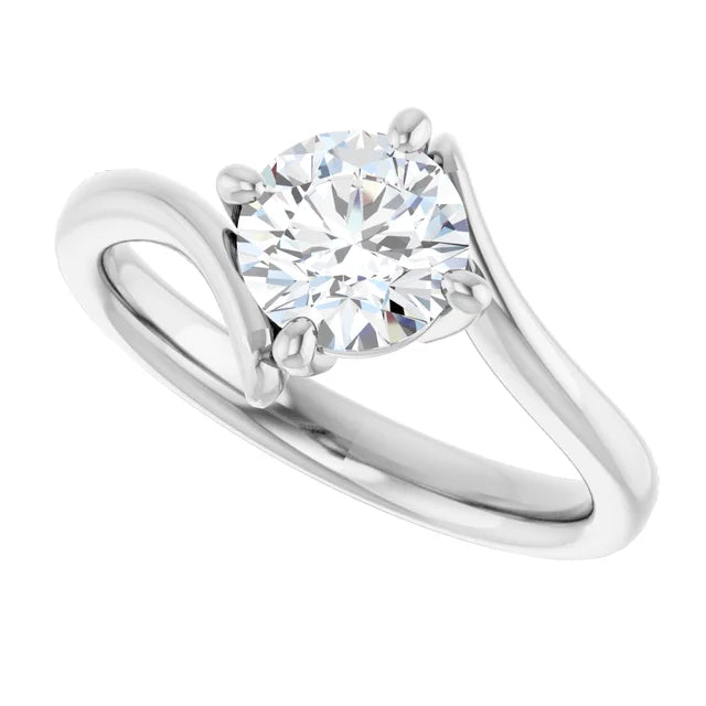 Diamond Engagement Ring white gold showing details 