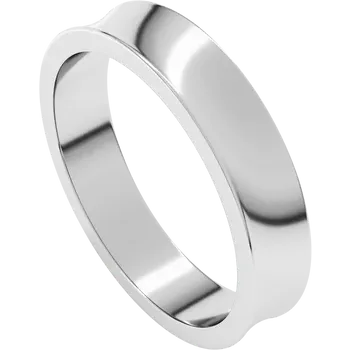 Lightweight Standard Fit Concave wedding Band for Women platinum