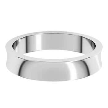 Lightweight Standard Fit Concave wedding Band for Women on white gold