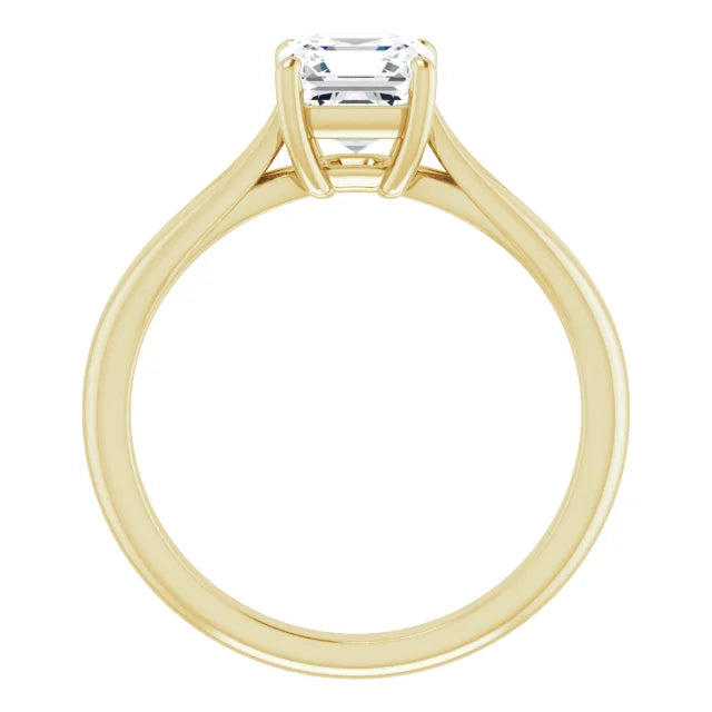 Asshcer Solitaire Diamond Engagement ring for women yellow gold showing under gallery 