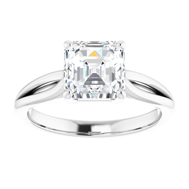 2 CT Asshcer Solitaire Diamond Engagement ring for women white gold