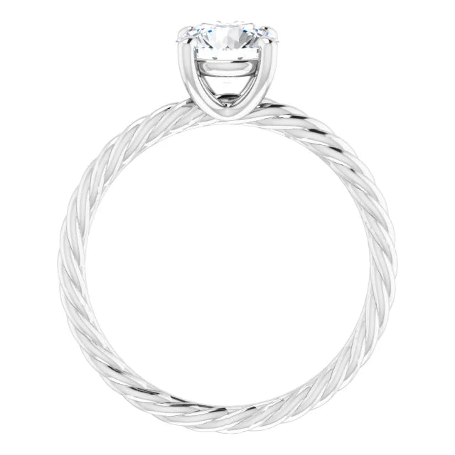 1 CTW Lab Grown Diamond Engagement Ring white gold showing under gallery 