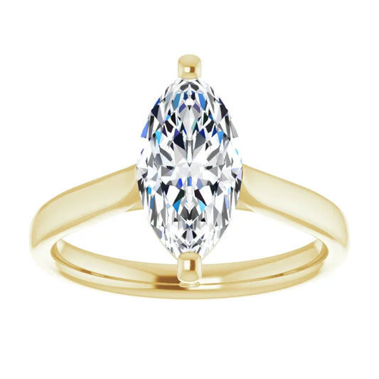 2 CT  Marquise Cut Diamond Engagement Ring for women on yellow gold