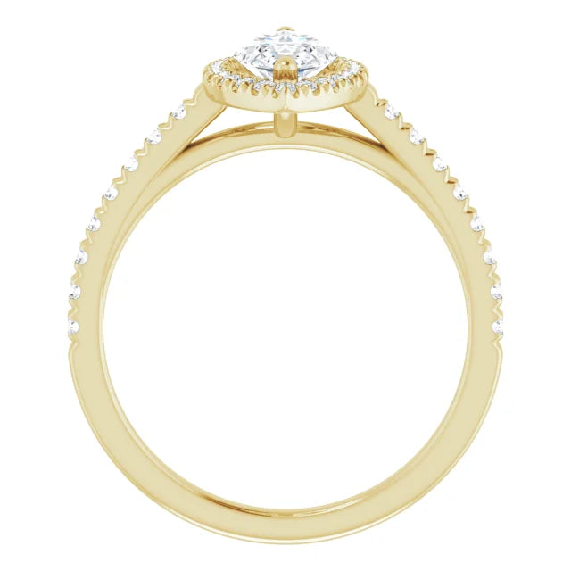 Marquise French-Diamond Engagement Ring for women on yellow gold showing under gallery 