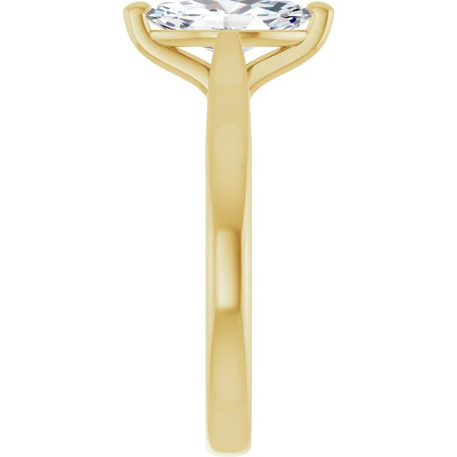 1 CT  Marquise Cut Diamond Engagement Ring on Yellow gold showing shank 